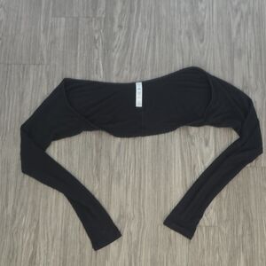 Alo Yoga S Black Ribbed Shrug